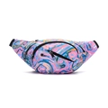 Waterproof sports waist bag with colorful abstract pattern and built-in earphone hole - Purple