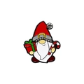 Cartoon Christmas gnome brooch with sparkling rhinestones and colorful enamel finish - Santa Claus