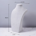 Gray velvet bust mannequin necklace display stand 40cm height for jewelry storage - Grey Velvet H-type 40cm High