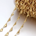 Bastelzubehör: Vergoldete Herz-Kette aus Edelstahl für DIY Halsketten und Schmuckstücke - 4,4mm Breite [1m/Packung] / Gold