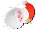 Cartoon Santa Claus hair claw clip in red and white with star detail, size 6.8cm x 5cm - Smiling Santa Claus
