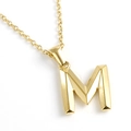 Minimalist 18K gold-plated stainless steel letter M pendant necklace for women - Letter M / Gold