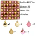 Set van 49 gouden en roze kerstballen in glanzende matte en glitter afwerking - Kerstballen Set Stijl 5 (R1-16款式5) / Goud & Roze