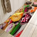 Tappeto da cucina in flanella assorbente con motivi di verdure colorate come la zucca - 40x60cm / Mix di Verdure Realistico