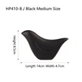 Estatua moderna de pájaro de cerámica negra mediana para decoración, modelo HP410-B - Mediano / Negro