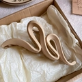 Pince à cheveux ondulée mate beige élégante dans une boîte cadeau pour l'automne - 51# Pince à griffes-Khaki-Style vague mate