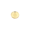 Colgante redondo de acero inoxidable chapado en oro de 18K con grabado de cupcake - Oro de 18K