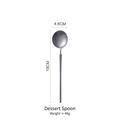 Matte silver 304 stainless steel dessert spoon with slim handle and round head - Dessert Spoon