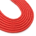 Vibrant red 4mm/6mm polymer clay disc beads for handmade DIY jewelry and bracelet making - Red