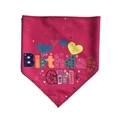 Pink Birthday Girl pet bandana with colorful festive prints for dogs and cats - New Bandana Rose Red