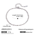 Minimalistisches Perlenarmband aus Edelstahl, Silberfarben, verstellbar (16,5+5cm) - Perlenarmband / Silber