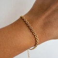 Minimalist gold heart chain bracelet for women with adjustable extender and lobster clasp - 16+5cm / 18K Gold Bracelet