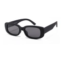 Kids polarized rectangular sunglasses in matte black silicone with gray lenses and CE mark - Matte Black Frame-C13