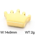 Ciondolo corona in acciaio inossidabile dorato, accessorio gioielli 14x9mm e peso 2g - Oro (KLJ5560-Z)