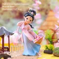 Resin Xi Shi figurine in blue and pink gradient dress with flower basket, 9x4.9x16cm - -35 Medium Xi Shi