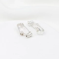 Silver plated screw ear clip converter for non-pierced ears in a pair of two pieces - Type 3 Bullet Oval Converter Thick Silver
