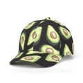 Black baseball cap with vibrant avocado print and classic curved brim for summer - Black Avocado Print Style (44#)