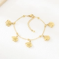 Gold plated stainless steel fish charm bracelet with tropical sea life design for women - Tropical Fish Style (KB204441-SXSJ)