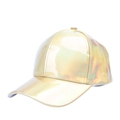 Metallische holografische goldene Baseballkappe mit irisierendem Spiegeleffekt und Passform - Gold