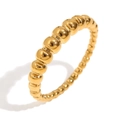 Polished 18K gold plated stainless steel beaded bubble ring in minimalist design - Beaded Thin Ring/Gold/Size 6