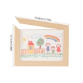 Front-opening wood magnetic frame for kids art display showing 19.8x15.1cm dimensions - Small (A5) / Natural Wood Color