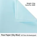 Sky blue pearlescent tissue paper for flower bouquet wrapping 50x70cm 38 sheets - 50*70cm (38 Sheets/Pack) / Sky Blue