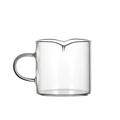 Transparent high borosilicate heat-resistant glass milk cup with scale and double spout - 100ml Double Spouts Milk Jug
