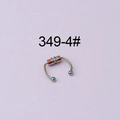 Rainbow magnetic septum ring with round ball ends shown in a top-down view - Rainbow