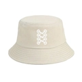 Cappello da pescatore unisex in cotone crema con motivo a lacci per il sole - M (56-58cm) / Beige