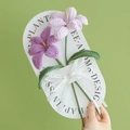 Handmade knitted tulip bouquet with pink and purple flowers on decorative card - Blooming Tulip (Light Purple + Dark Purple)