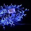 Blaue LED Lichterkette mit transparentem Batteriefach auf schwarzem Grund - 3M 96LED-110V US-Stecker / Blau