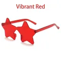 Rimless star-shaped sunglasses in vibrant red for party fashion and trendy styling - Red