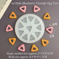 Detailed view of a 10-cavity silicone mold for blueberry tart resin crafts and desserts - 10-Hole Blueberry Triangle Tart Mold