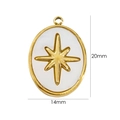 Detalle de colgante estrella bañado en oro de 20x14mm con nácar blanco para hacer joyas - 7110-Óvalo Estrella