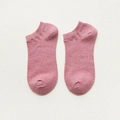 Pinkish purple low-cut cotton liner socks with non-slip elastic ribbed cuffs - Socks Pink