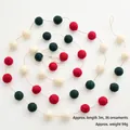 3m Christmas wool felt ball garland with 36 red, white and green decorative spheres - Dark Color Ball Garland (Material Kit)
