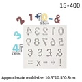 Stampo in silicone numeri 0-9 e simboli matematici per fondant e cioccolato fai-da-te - Grigio