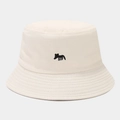 Bob en coton beige avec broderie renard pour protection solaire et style décontracté - Beige