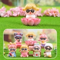 Set of 7 cute girl figurines with lucky sunglasses and colorful resin finishes - Fortune Princess-Whole Set