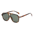 Retro aviator sunglasses with tortoiseshell frames, green lenses, and silver arrow accents - Milk Tortoise/Dark Green