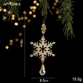 Champagne gold snowflake pendant with crystal beads for Christmas tree decor - Champagne Gold Snowflake Type C