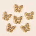 Set of six golden butterfly charms with sparkling cubic zirconia for DIY jewelry making - Gold Butterfly (Style 4)