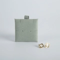 Grey suede jewelry organizer card holder with gold geometric square earrings - 6*6cm / Light Green