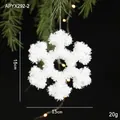 Ornement flocon de neige blanc de 15cm pour sapin de Noël avec texture peluche - Flocon de Neige Blanc 15CM