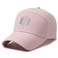 Light pink breathable baseball cap with NY logo and laser-cut ventilation holes - Adjustable / Pink