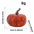 Red-orange artificial 8g foam pumpkin with yellow spots for Halloween decor, 6cm size - S2-39 Style