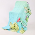 Double-sided microfiber beach towel featuring realistic cactus and red flower pattern - N-Large Cactus and Red Flowers