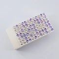 Oval pointback nail rhinestones in gold and iridescent purple on display board - 7*9mm (42 Pcs) / Purple
