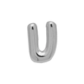 Silver metallic balloon letter U charm for DIY personalized name bracelets - Silver/Letter U