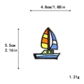 Colorful pirate sailboat embroidered patch with 5.5cm x 4.8cm size dimensions - GZ-2532